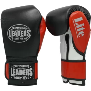 Leaders Lite Series Boxing Gloves - Black · Red · White