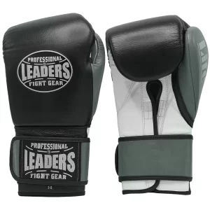 Leaders Lite Series Boxing Gloves - Black · Dark Gray · White